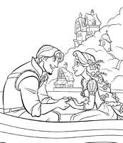 coloriage raiponce romance sur l eau